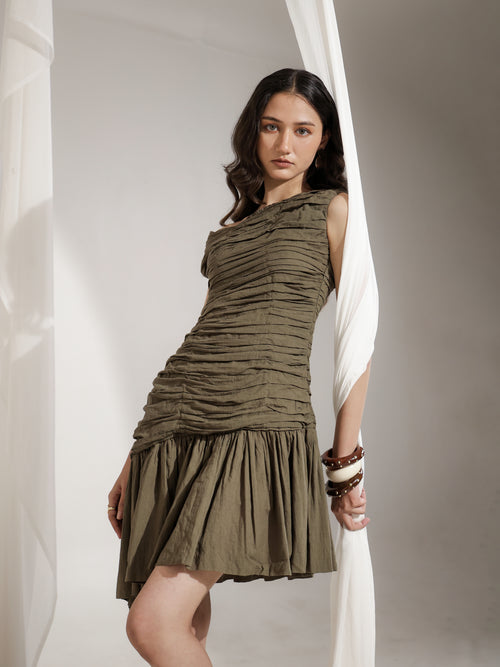 Avocado Muse Ruched Dress