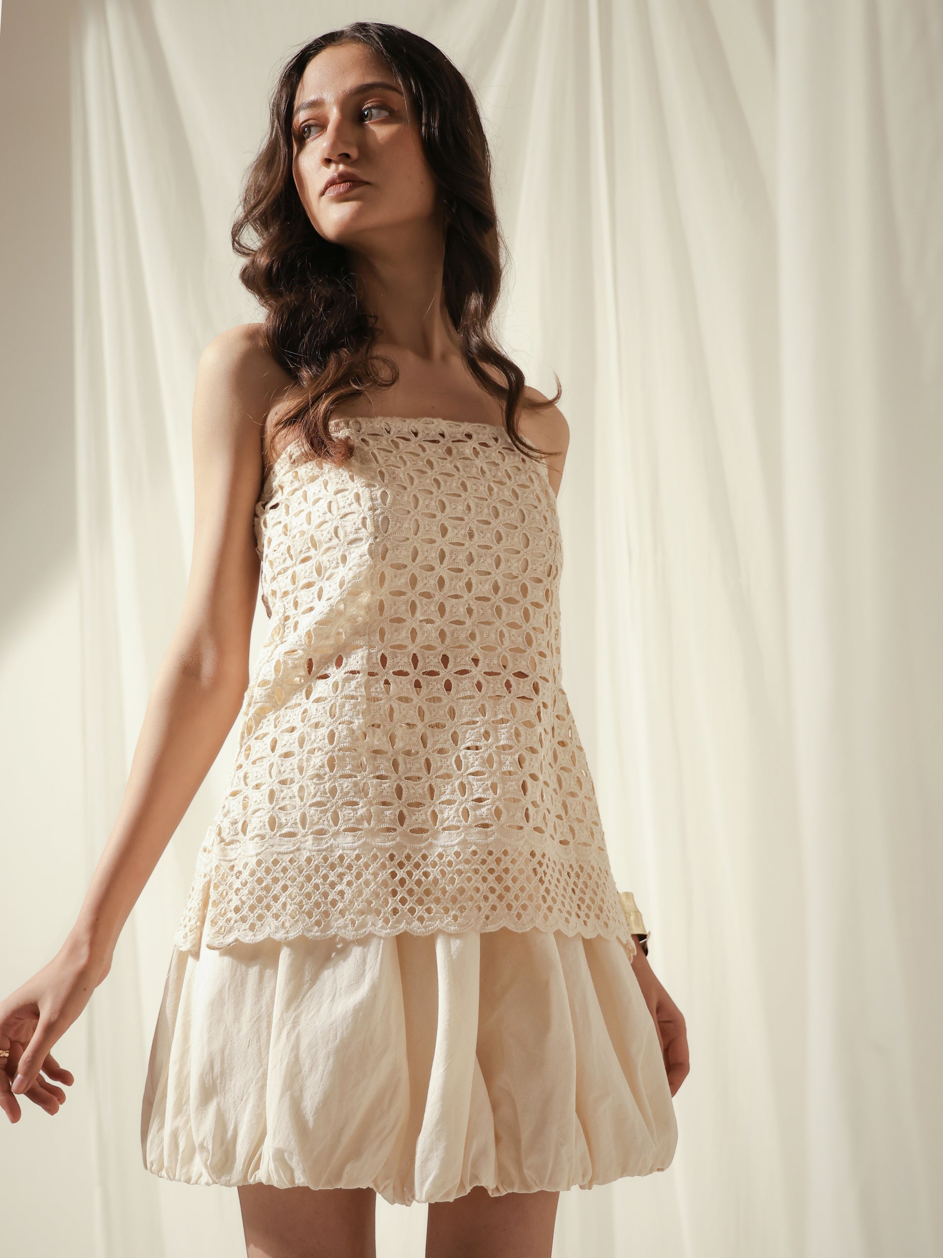 Ivory Schiffli Muse Co-Ord Set