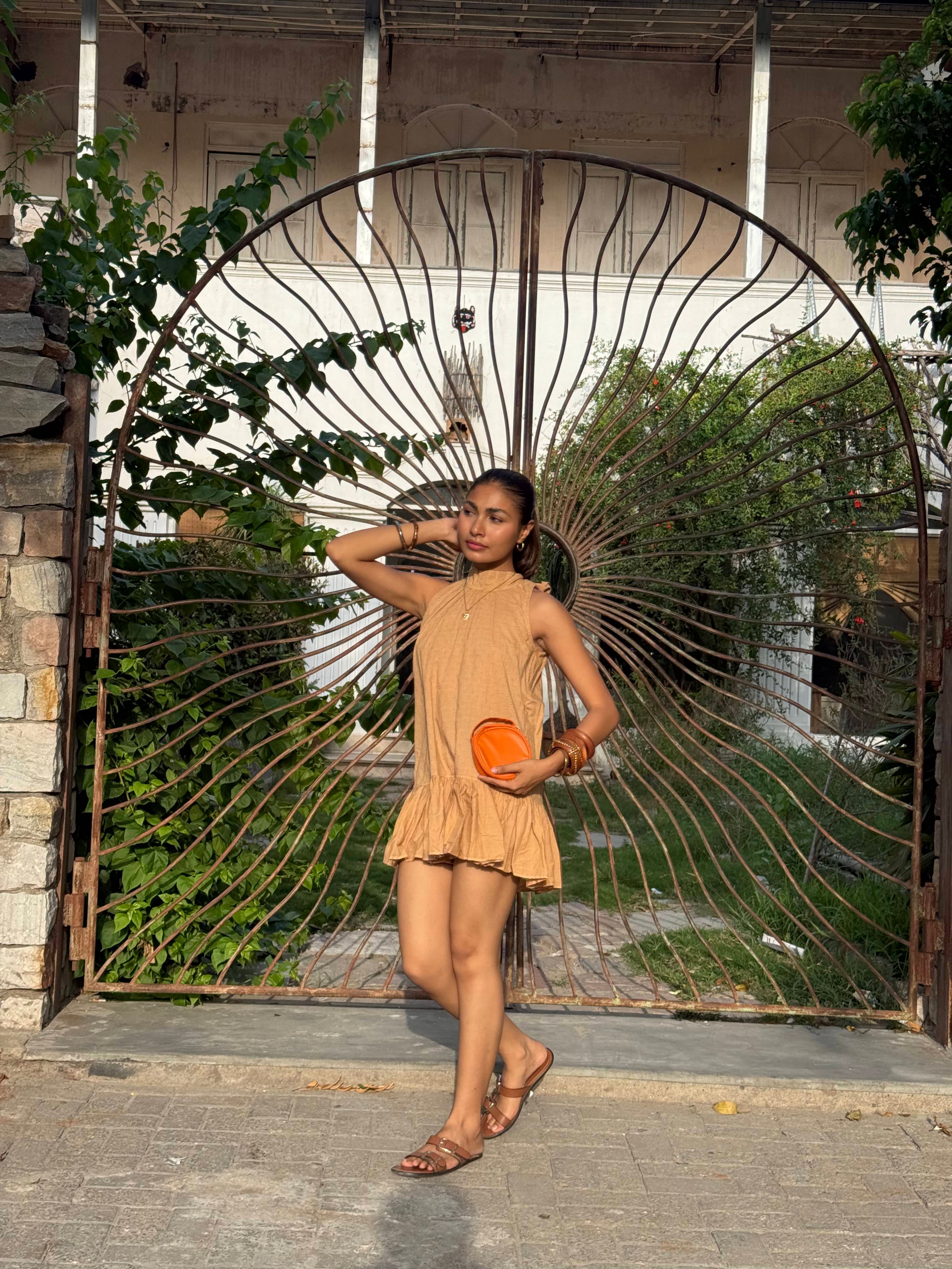 Golden Dune Whisper Mini Dress