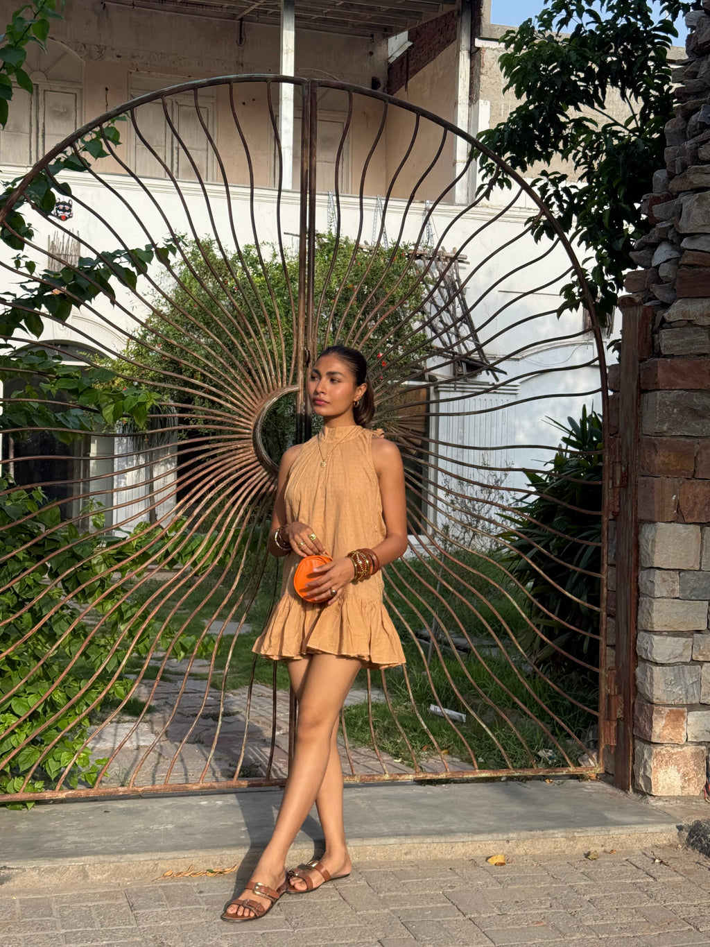 Golden Dune Whisper Mini Dress