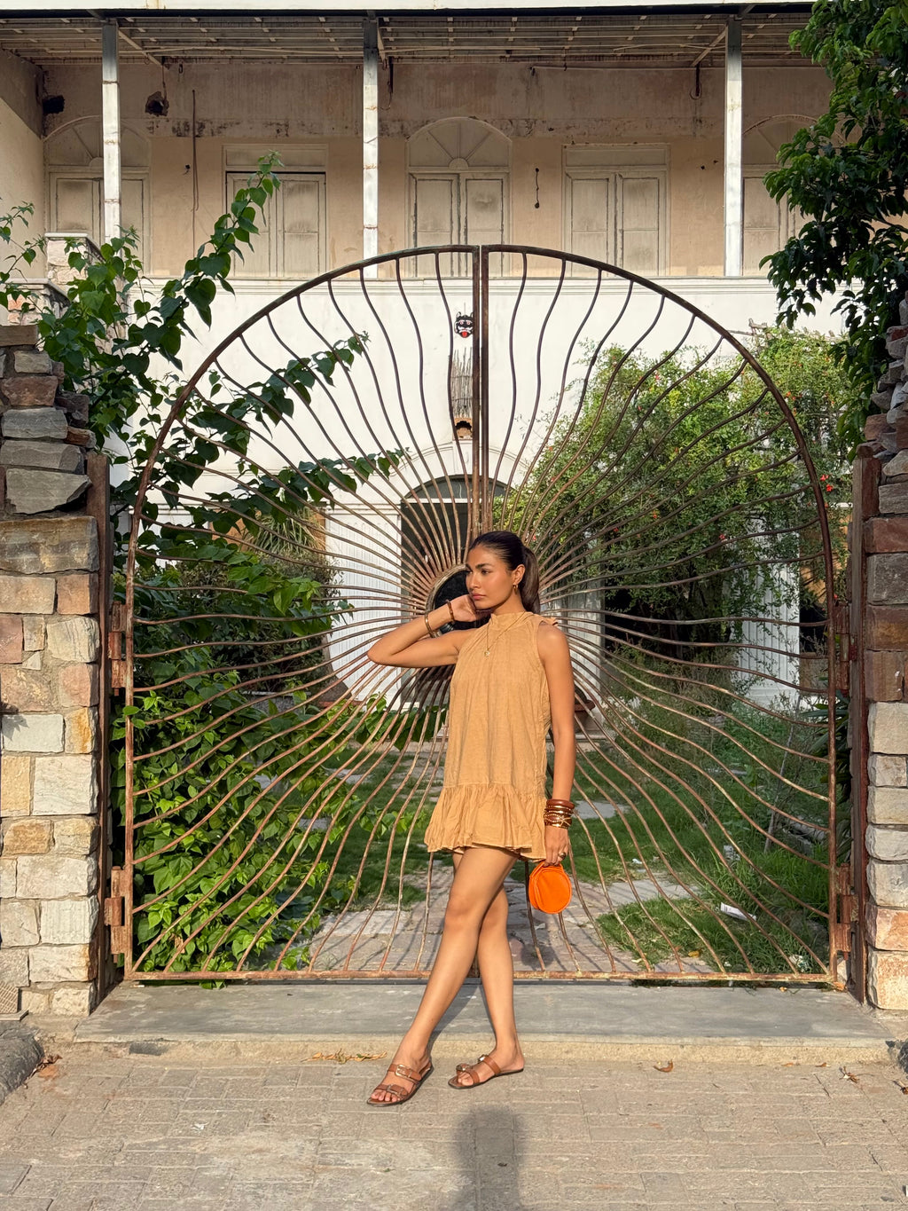 Golden Dune Whisper Mini Dress