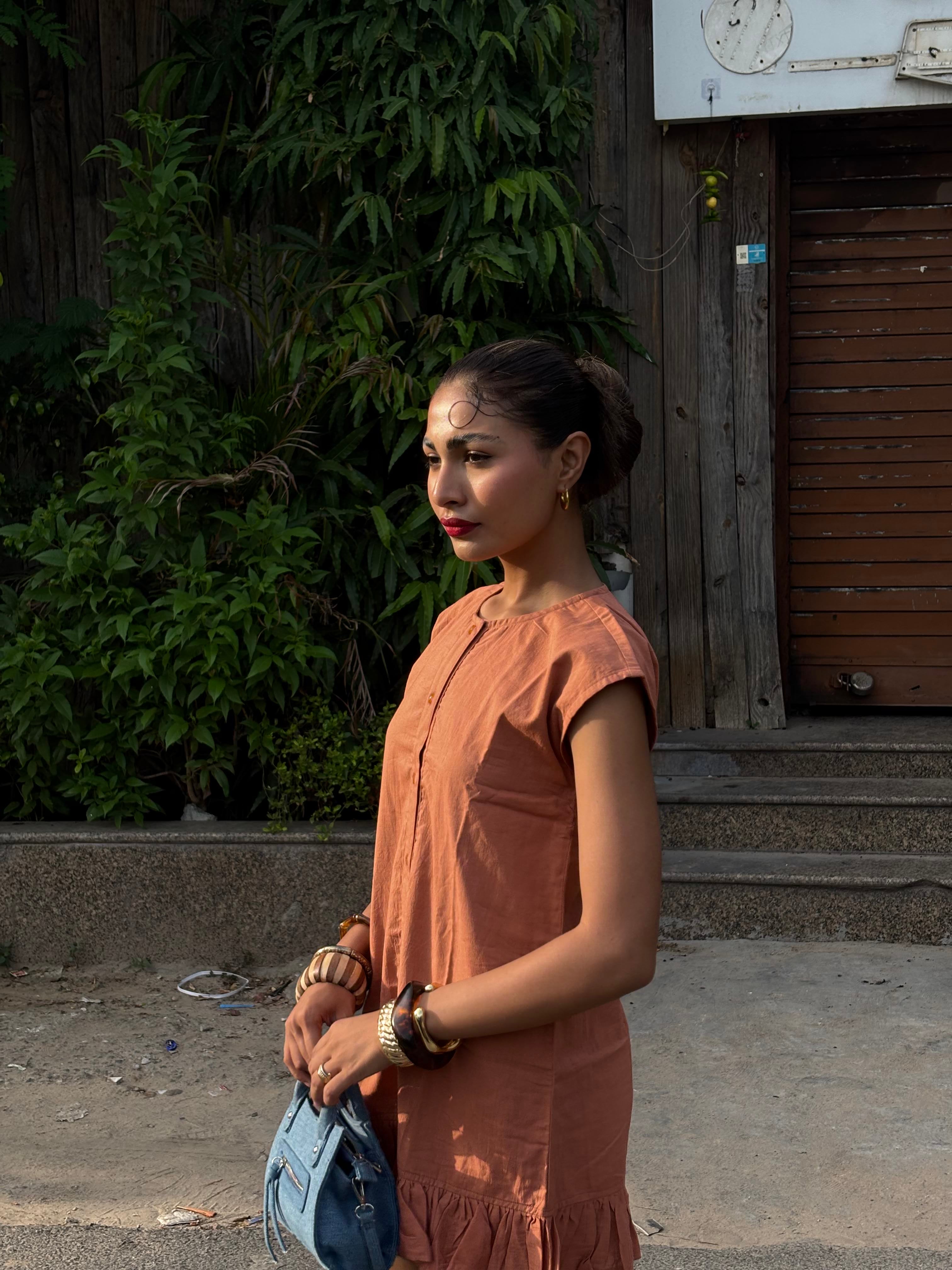 Amber Pleat Shift Dress