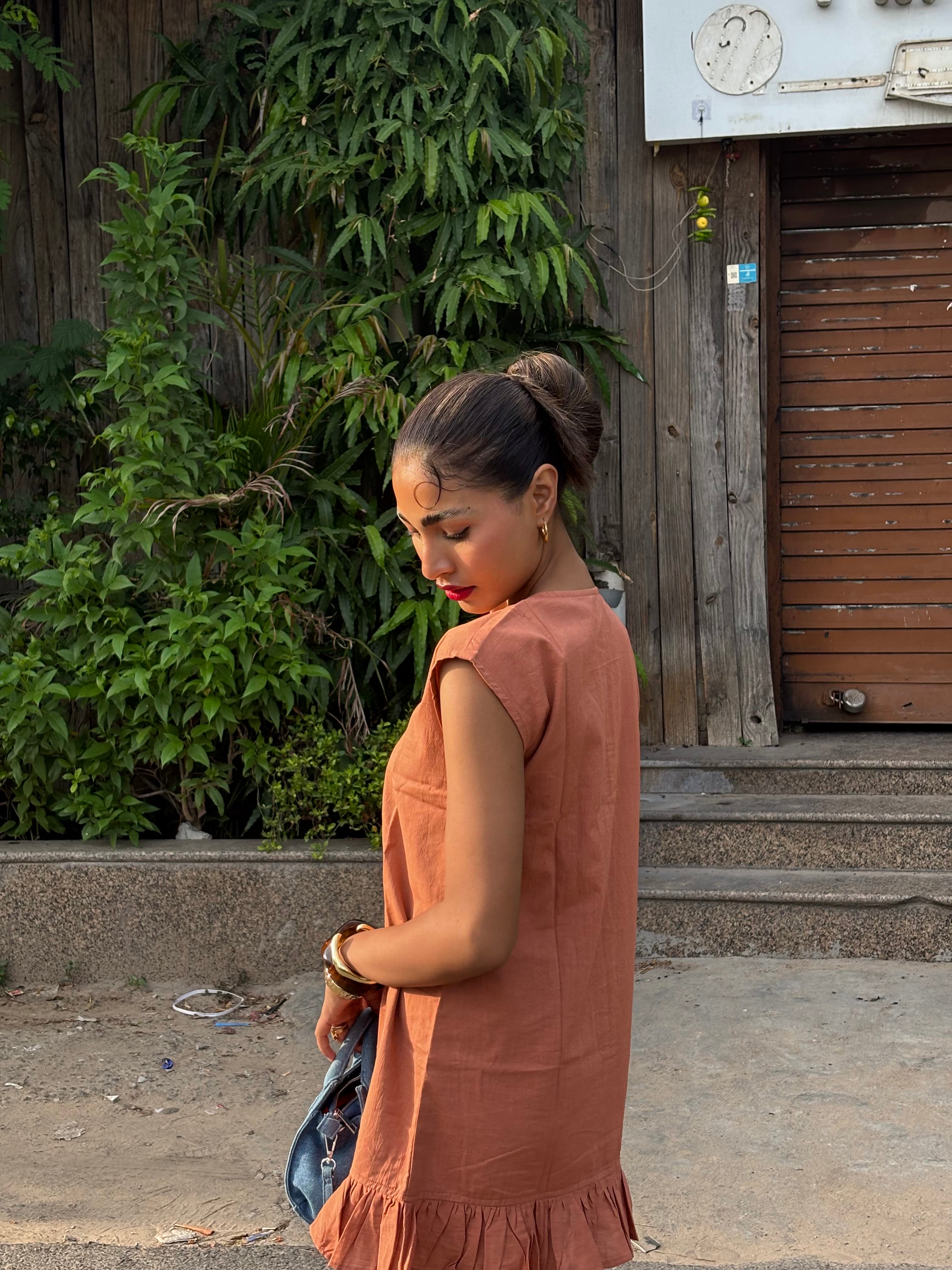 Amber Pleat Shift Dress