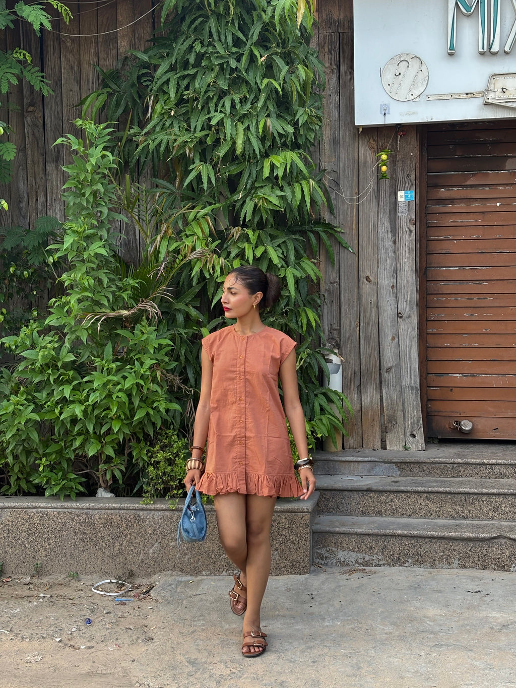 Amber Pleat Shift Dress