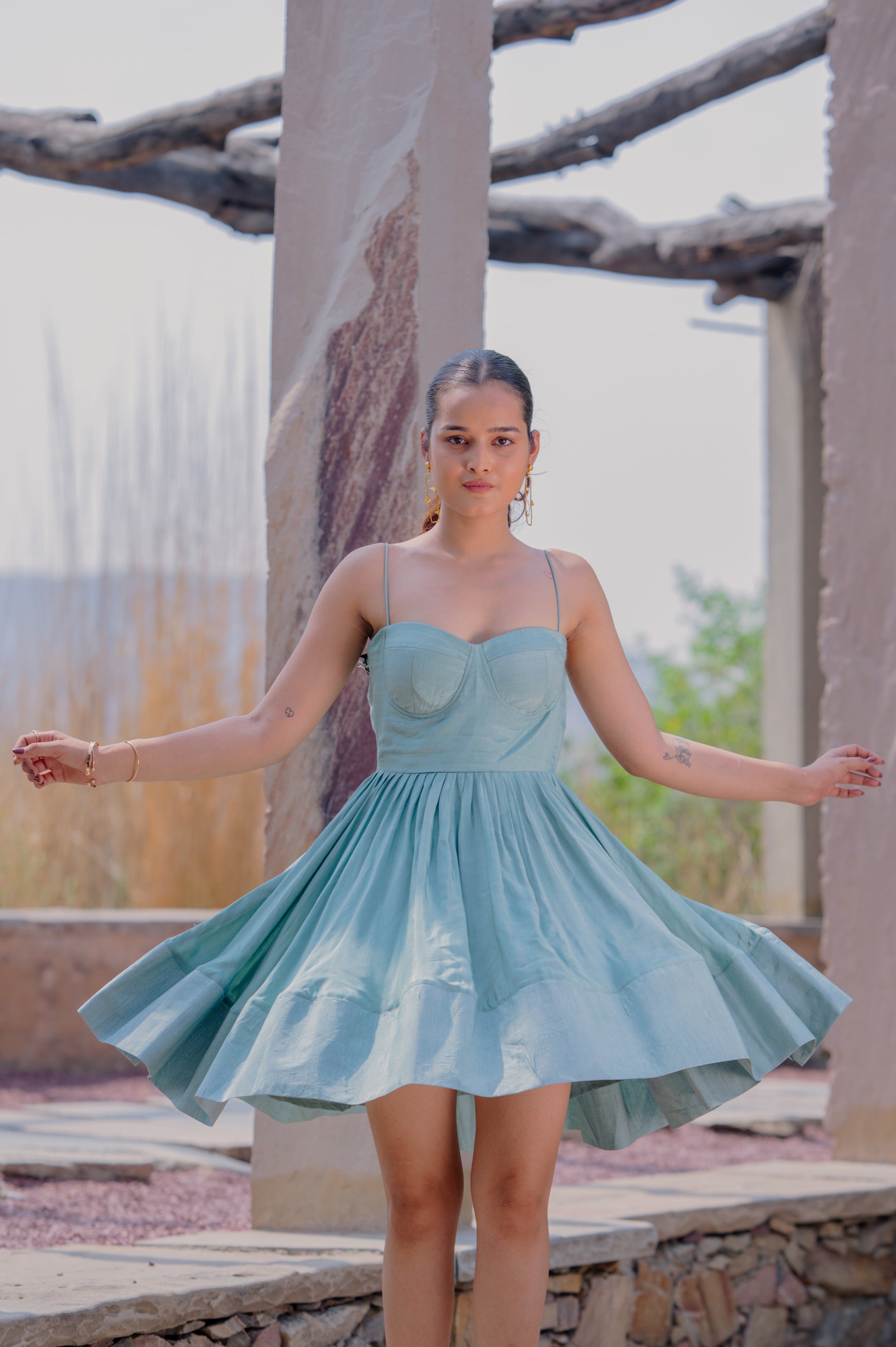 Corsets Middi Flared Dress