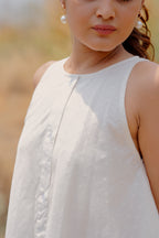 White Dobby Swing Dress