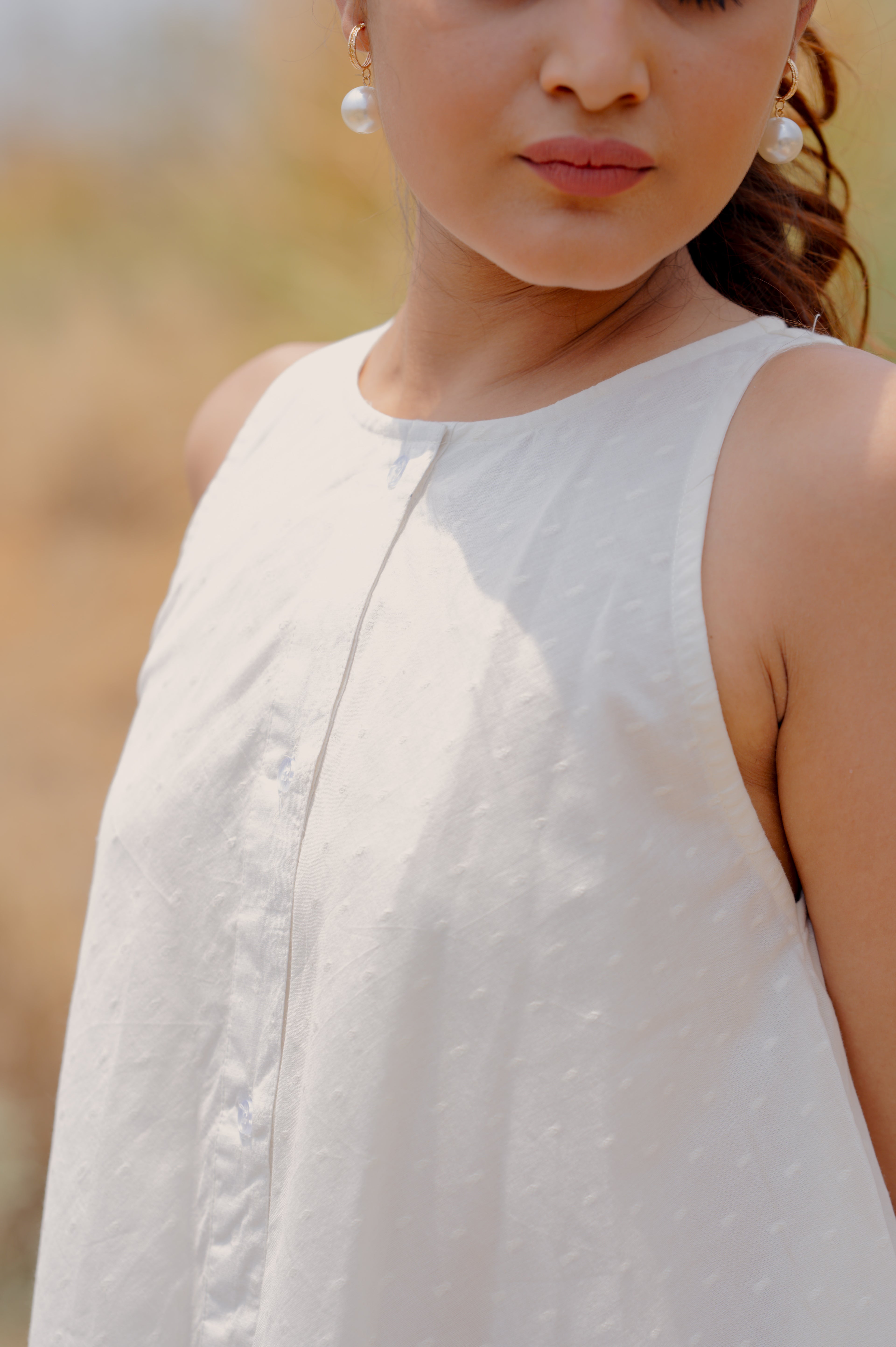 White Dobby Swing Dress