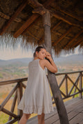 White Dobby Swing Dress